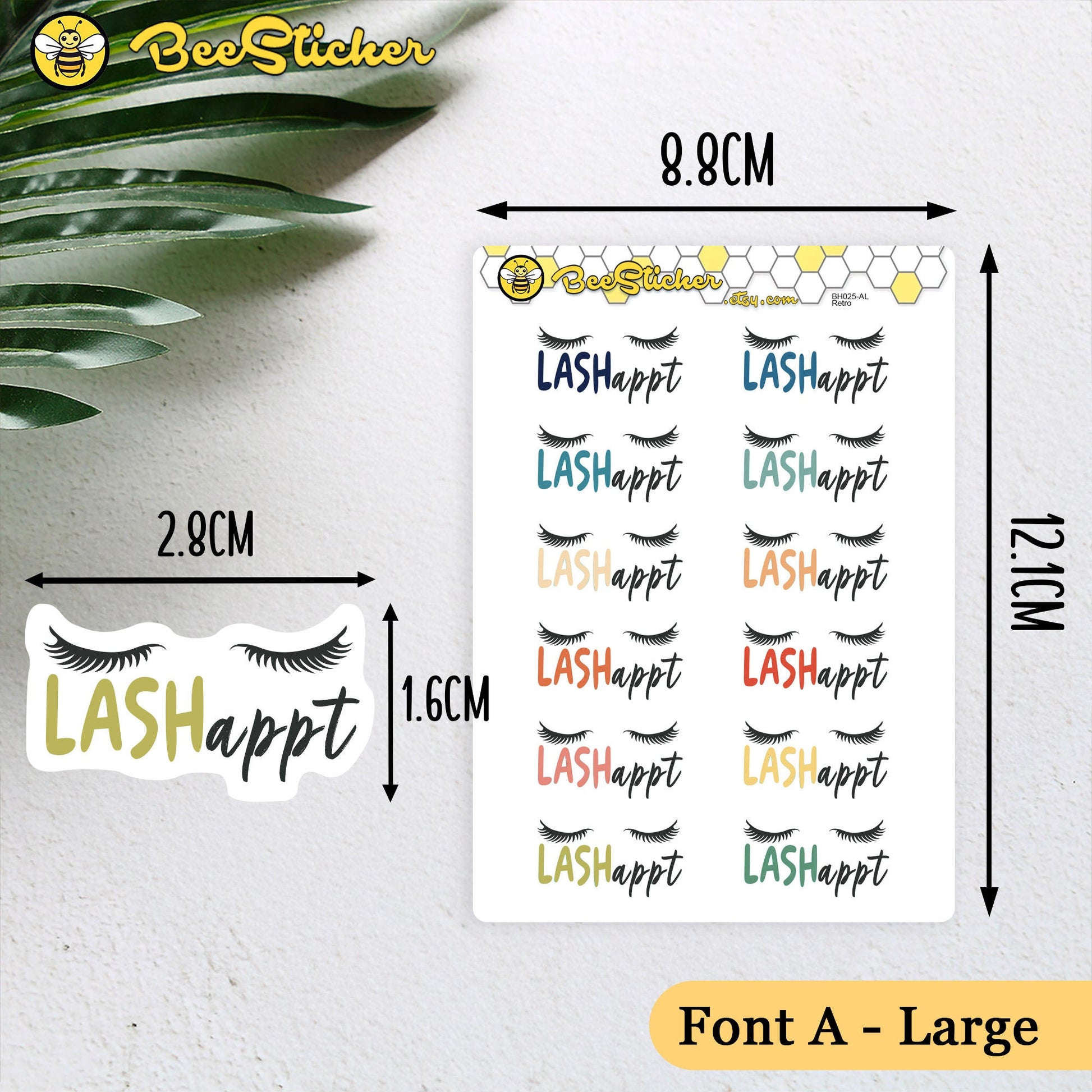 Lash Appointment Planner Stickers | Choose from 2 fonts and multiple colors | Planner Stickers | BH025