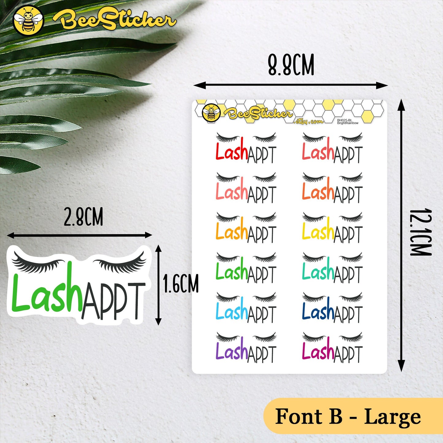 Lash Appointment Planner Stickers | Choose from 2 fonts and multiple colors | Planner Stickers | BH025
