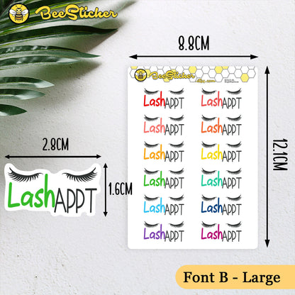 Lash Appointment Planner Stickers | Choose from 2 fonts and multiple colors | Planner Stickers | BH025