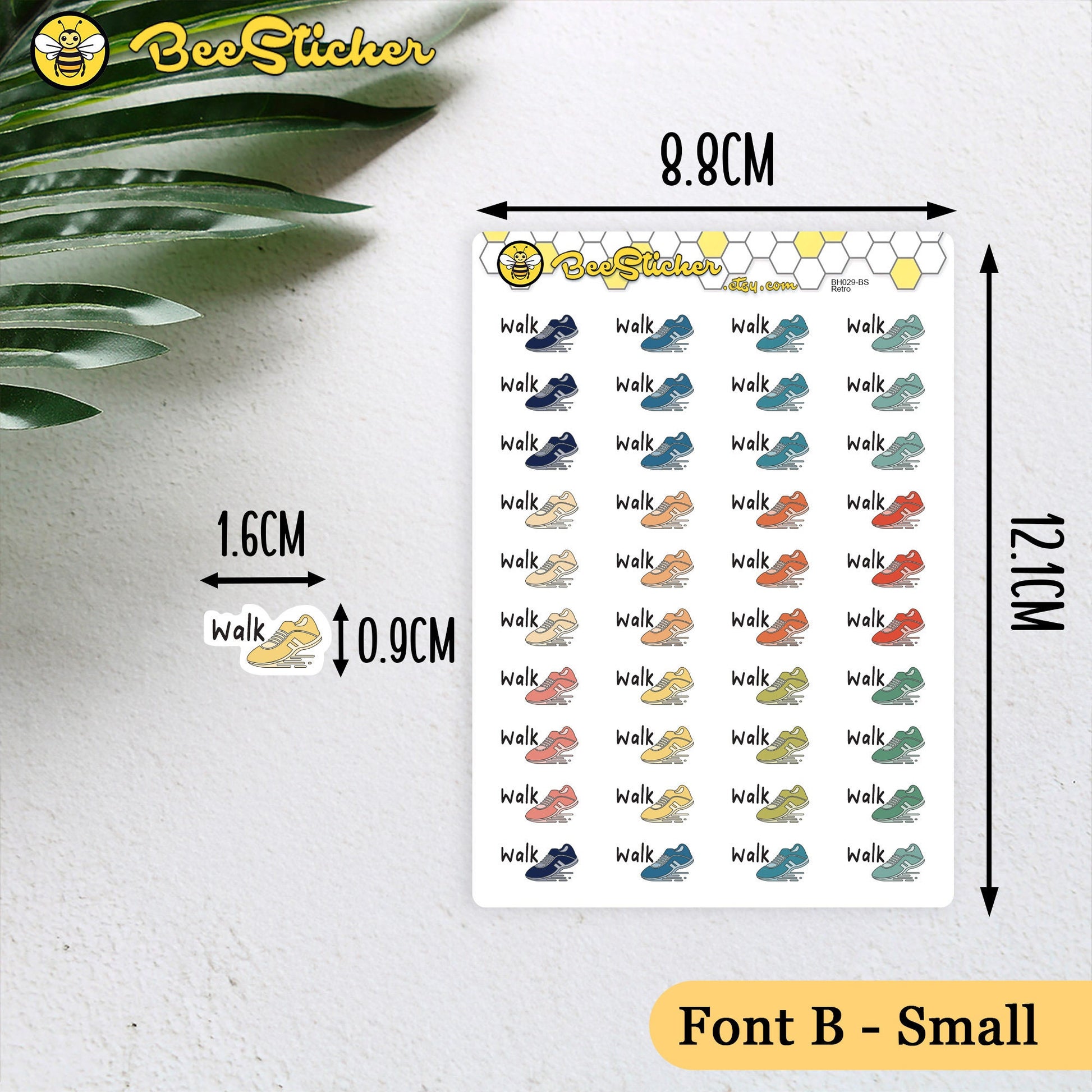 Walk Planner Stickers| Choose from 2 fonts and multiple colors | Planner Stickers | BH029