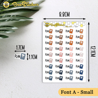 Plan Planner Stickers | Choose from multiple colors | Planner Stickers | PL005
