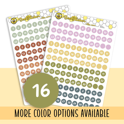 A Year of Date Dots Stickers