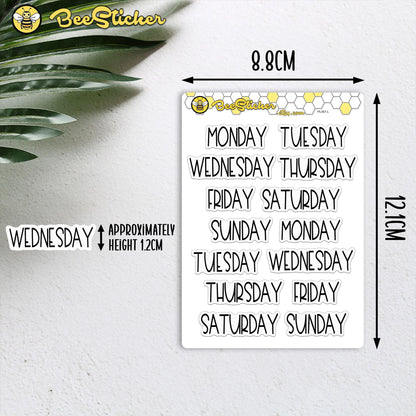 Days of The Week Stickers