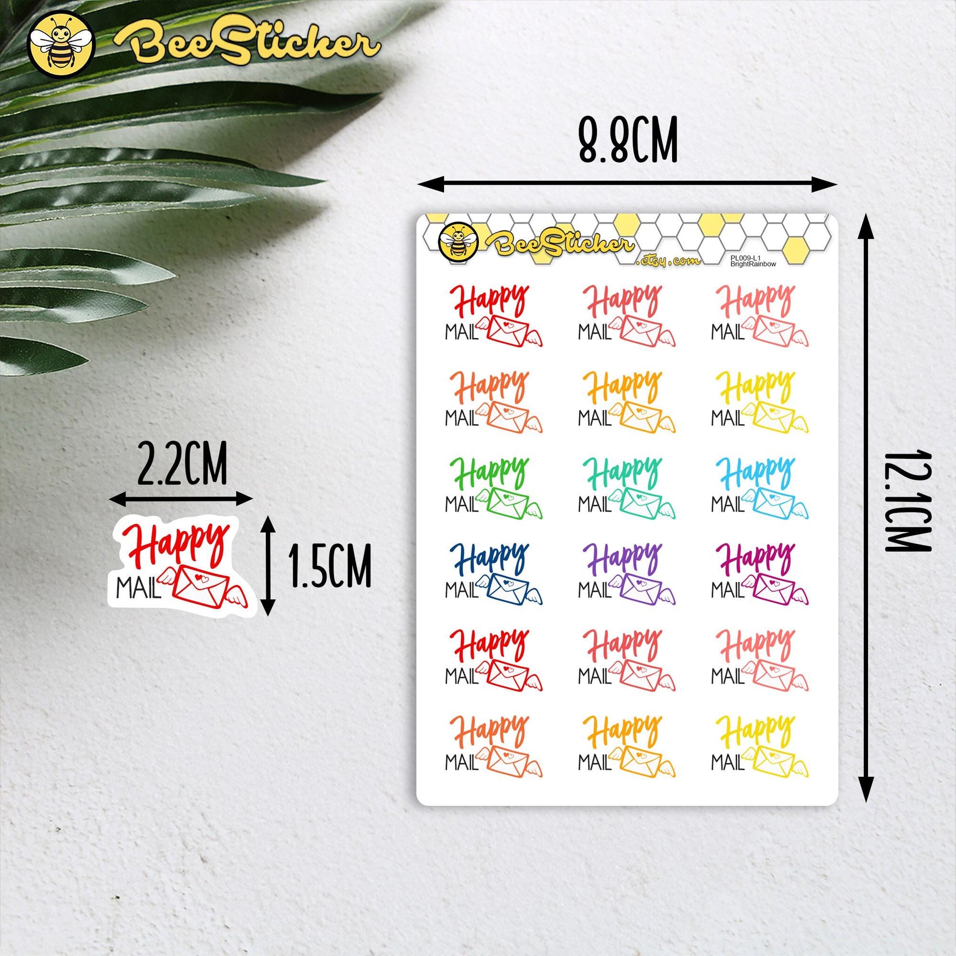 Happy Mail Planner Stickers | Choose from multiple colors | Planner Stickers | PL009
