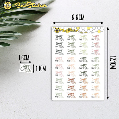 Happy Mail Planner Stickers | Choose from multiple colors | Planner Stickers | PL009