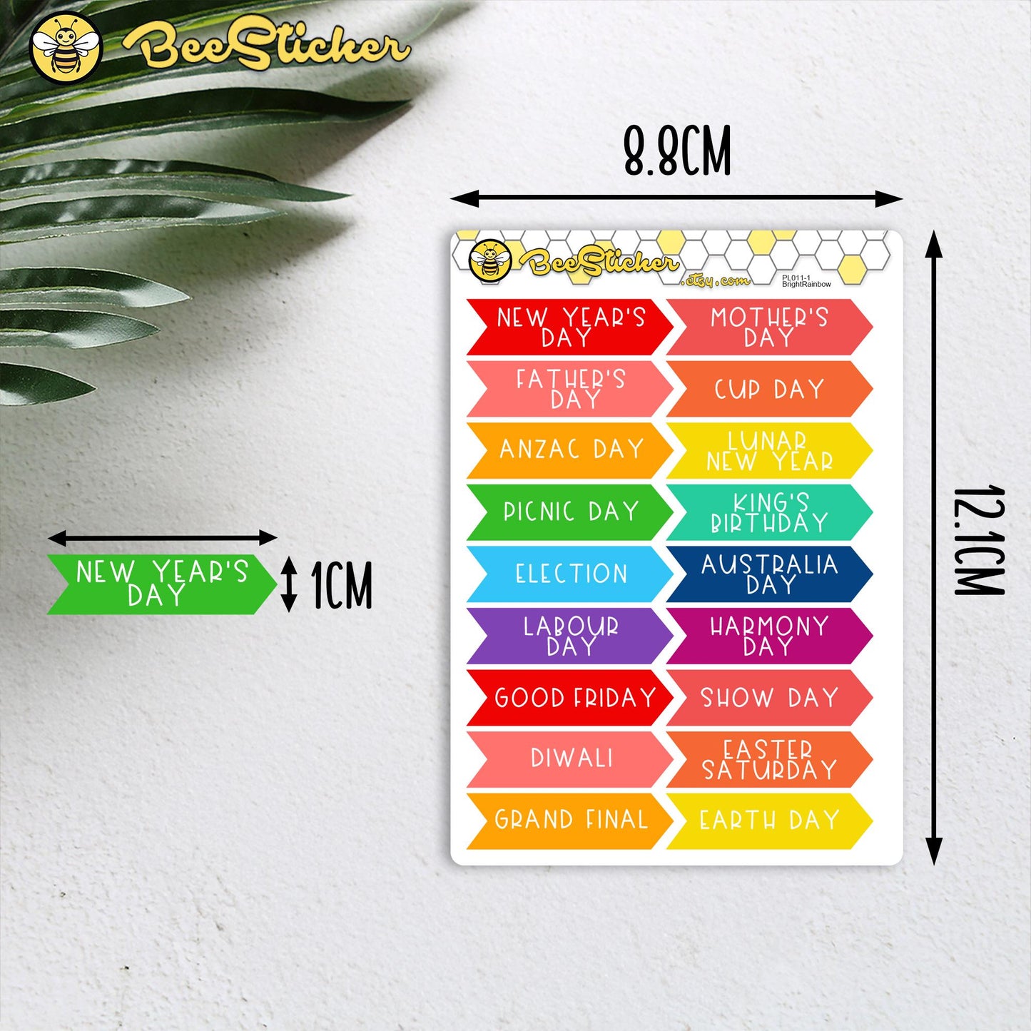 Australian Public Holidays Stickers | Choose from multiple colors | Planner Stickers | PL011