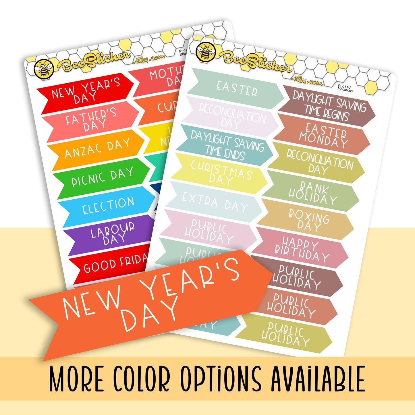 Australian Public Holidays Stickers | Choose from multiple colors | Planner Stickers | PL011