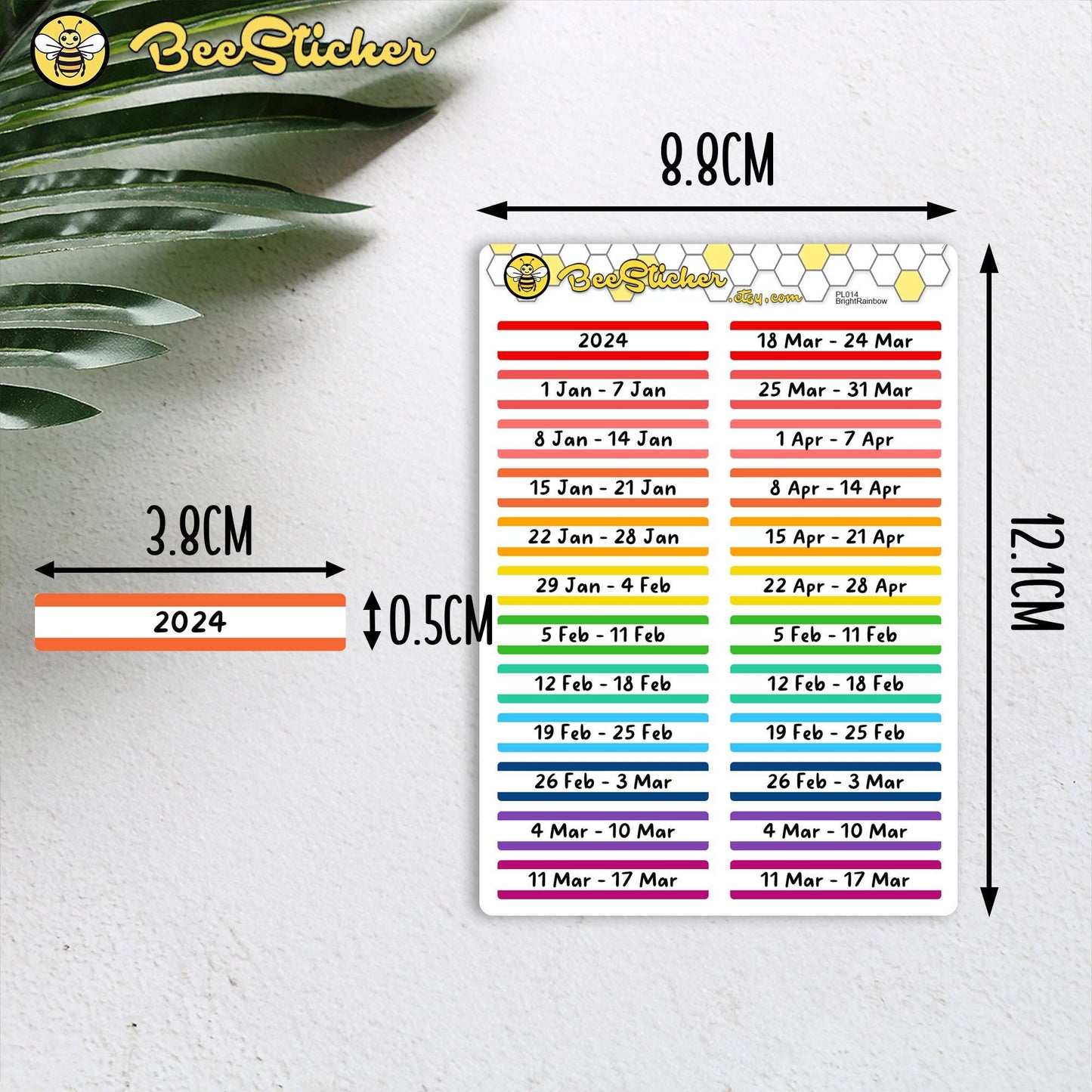 2025 Weekly Dated Stickers
