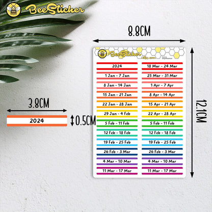 2025 Weekly Dated Stickers