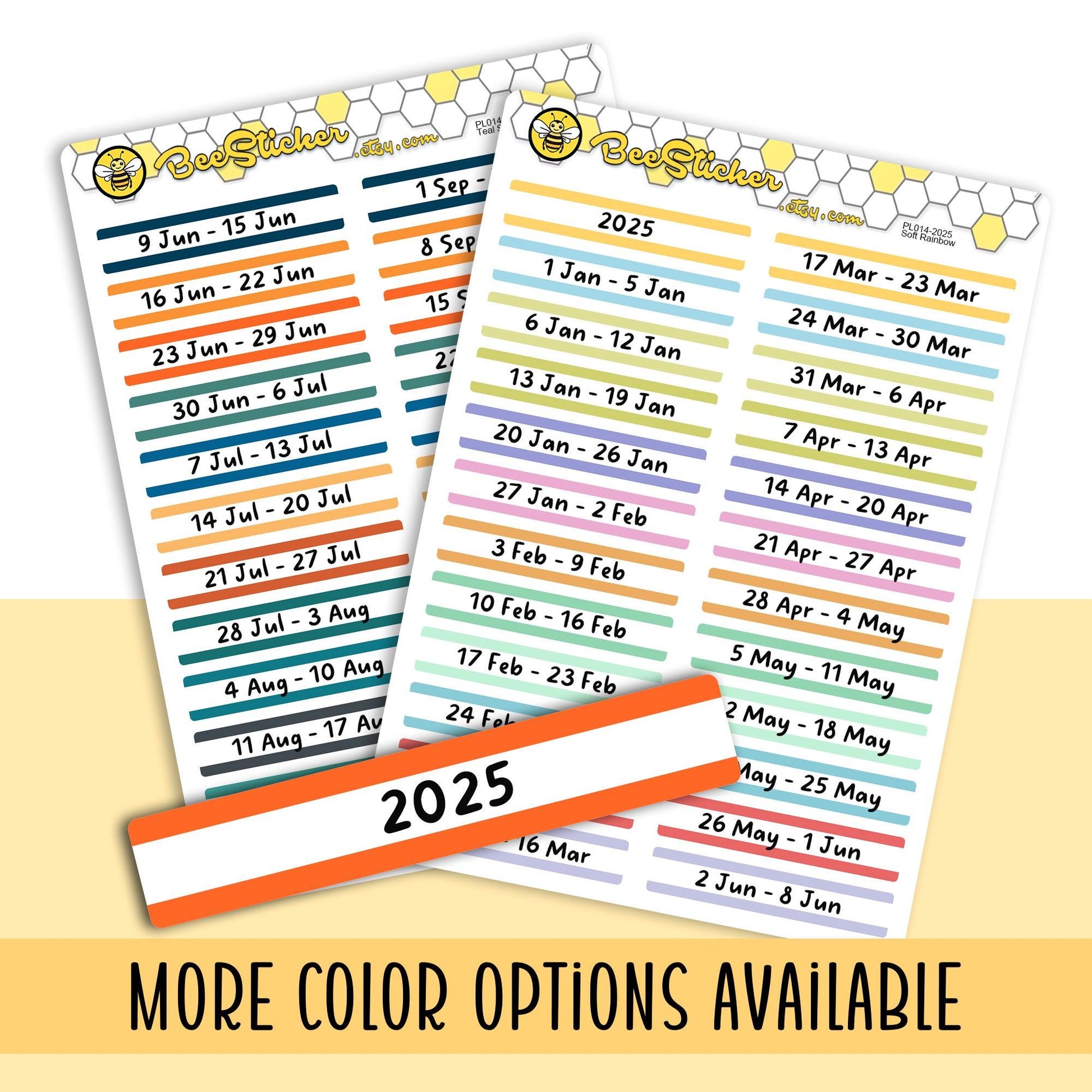 2025 Weekly Dated Stickers