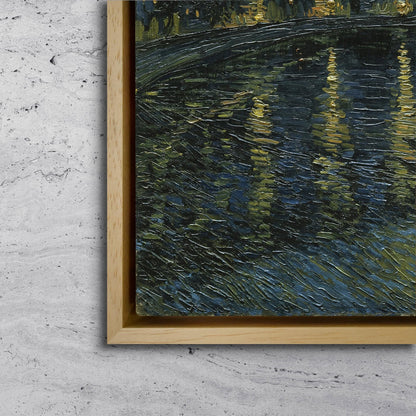 Van Gogh Starry Night Canvas – Museum Quality Wall Art – Famous Painting Reproduction – Blue Swirl Sky Art for Home or Office