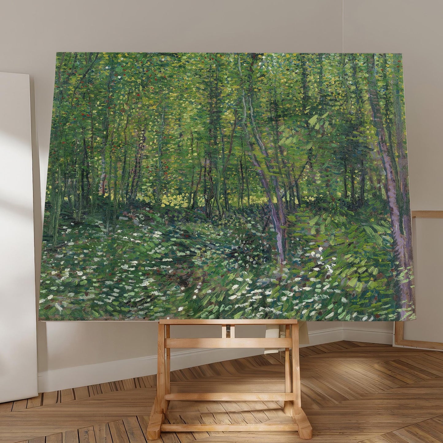 Van Gogh Trees and Undergrowth Canvas – Forest Art Reproduction – Museum Quality Wall Decor – Nature Green Print for Living Room