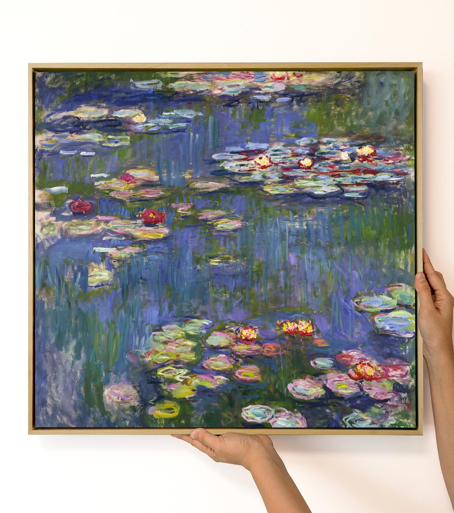 Monet Classic Water Lilies Canvas – Impressionist Floral Wall Art – Museum Quality Pond Painting Reproduction for Living Room Decor