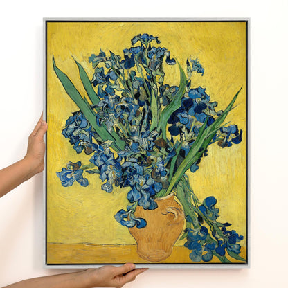 Van Gogh Irises Canvas – Museum Quality Floral Art Print – Blue Flower Reproduction for Bedroom or Living Room Wall Decor