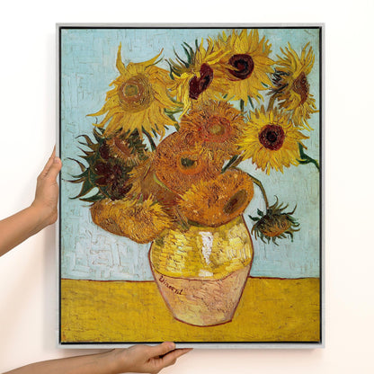 Van Gogh Sunflowers Canvas – Museum Quality Floral Wall Art – Yellow Flower Reproduction for Kitchen, Bedroom or Living Room Decor