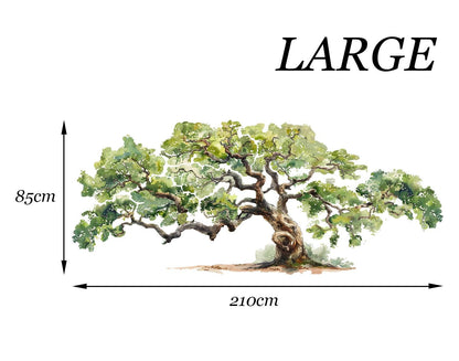 Watercolor Giant Tree Wall Decal – Large Ancestral Oak Tree Sticker - BR517