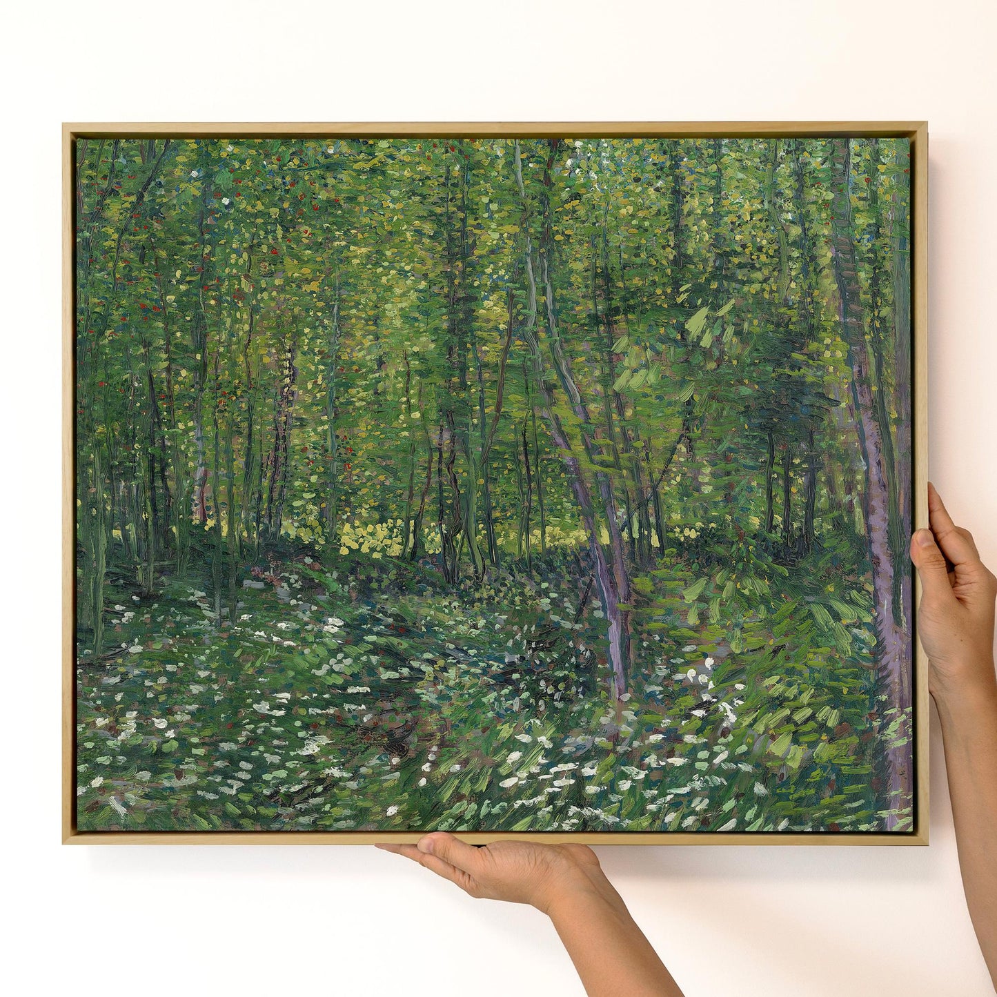 Van Gogh Trees and Undergrowth Canvas – Forest Art Reproduction – Museum Quality Wall Decor – Nature Green Print for Living Room