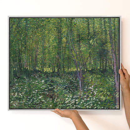 Van Gogh Trees and Undergrowth Canvas – Forest Art Reproduction – Museum Quality Wall Decor – Nature Green Print for Living Room