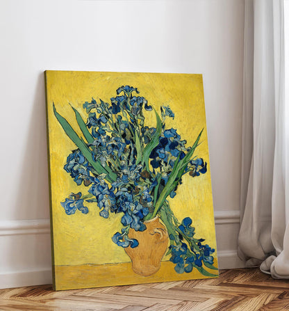 Van Gogh Irises Canvas – Museum Quality Floral Art Print – Blue Flower Reproduction for Bedroom or Living Room Wall Decor