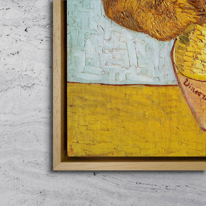Van Gogh Sunflowers Canvas – Museum Quality Floral Wall Art – Yellow Flower Reproduction for Kitchen, Bedroom or Living Room Decor