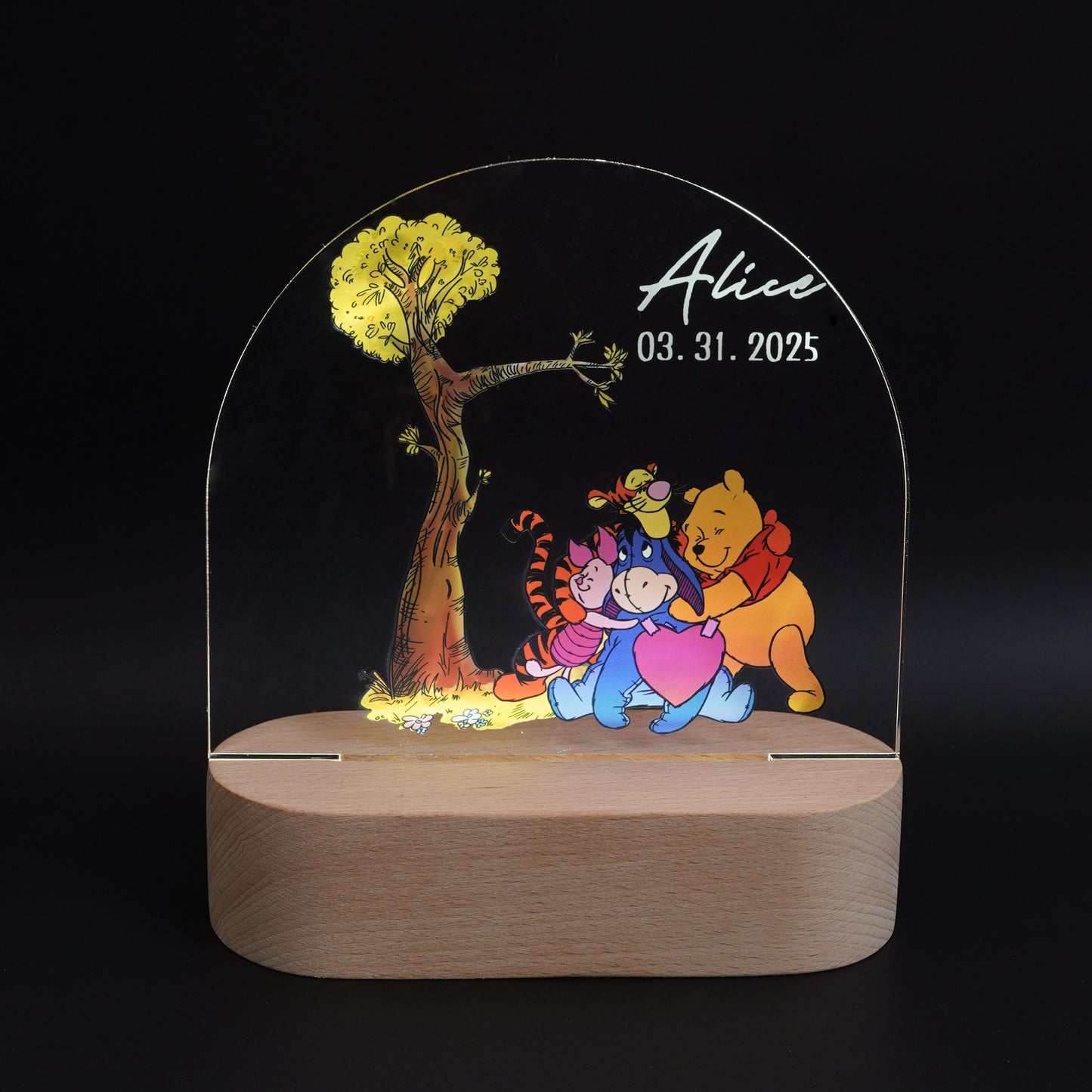 Custom Baby Name Winnie Theme Night Light