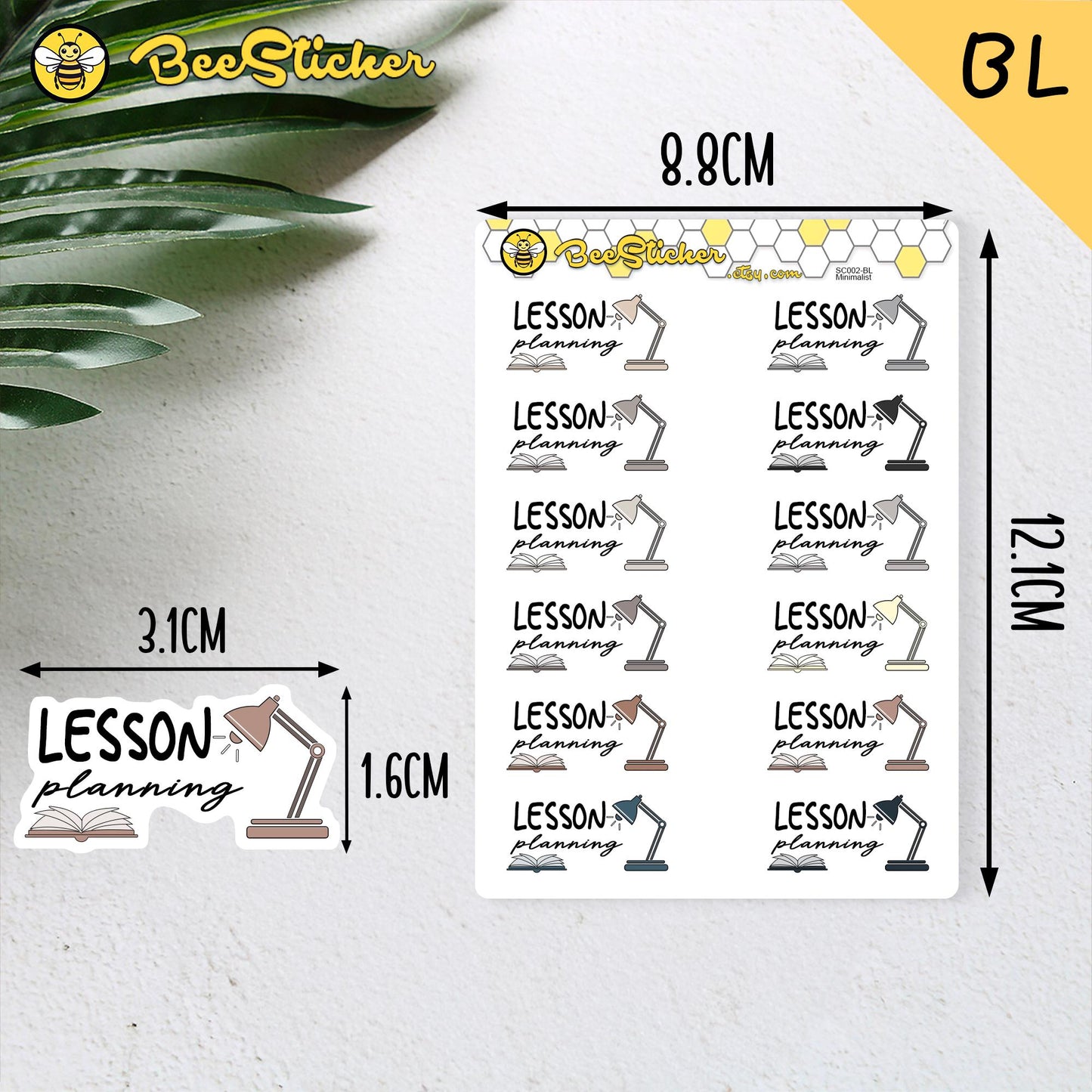 Lesson Planning Planner Stickers | Choose from 2 fonts and multiple colors | Planner Stickers |SC002
