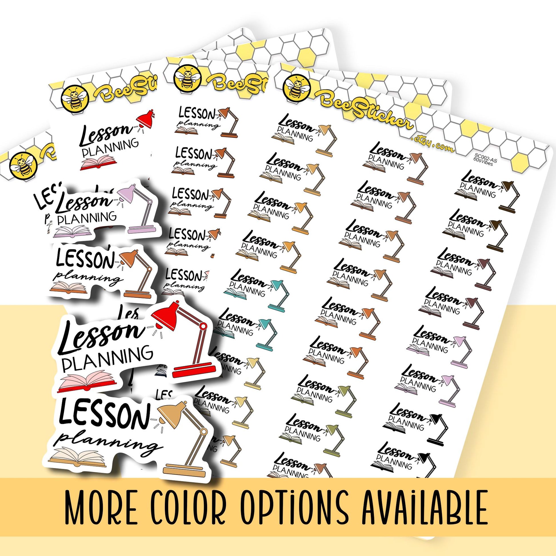 Lesson Planning Planner Stickers | Choose from 2 fonts and multiple colors | Planner Stickers |SC002