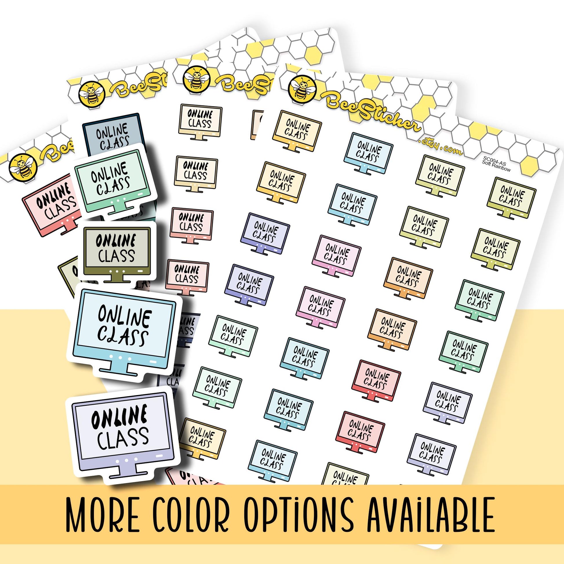 Online Class Planner Stickers | Choose from 2 fonts and multiple colors | Planner Stickers |SC004