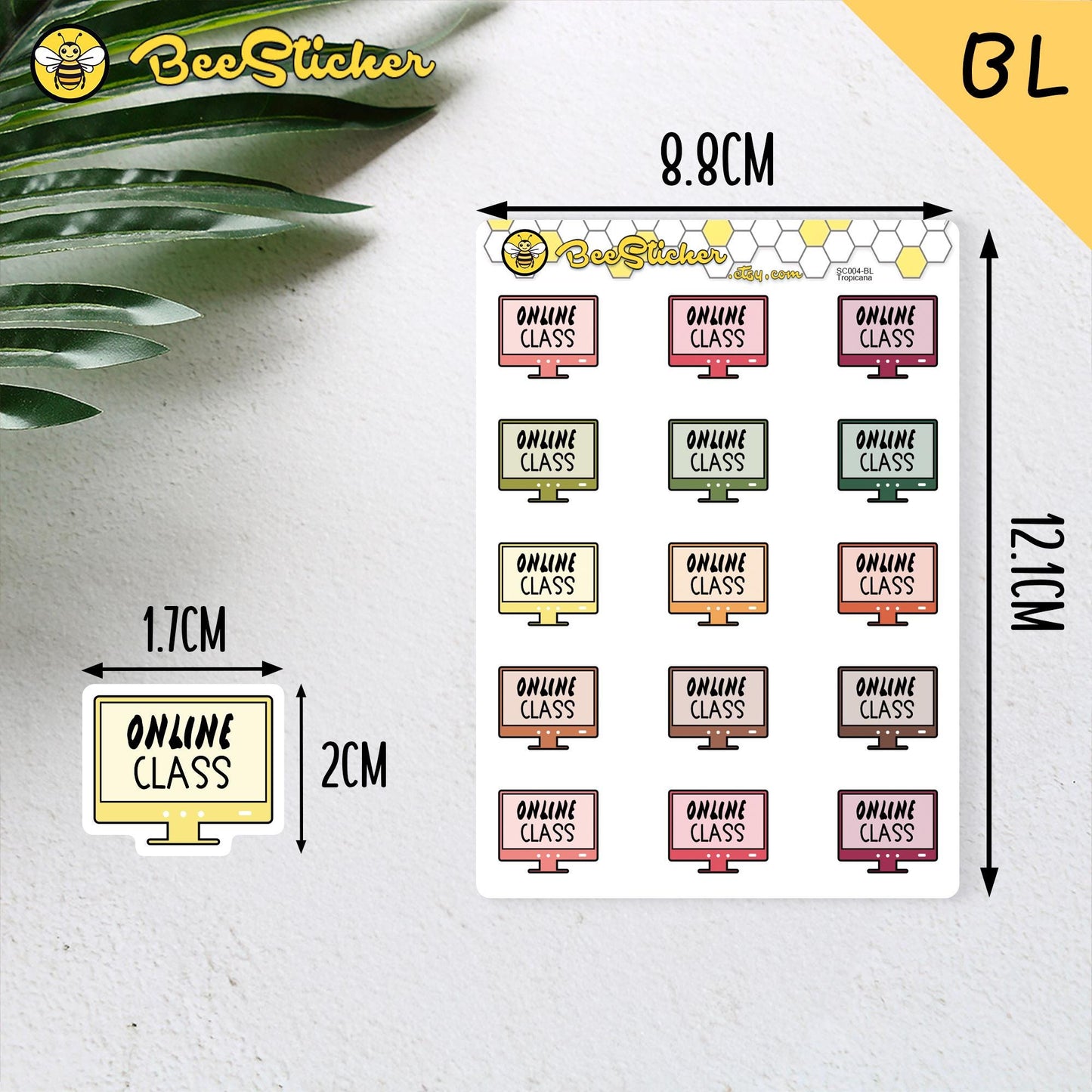 Online Class Planner Stickers | Choose from 2 fonts and multiple colors | Planner Stickers |SC004