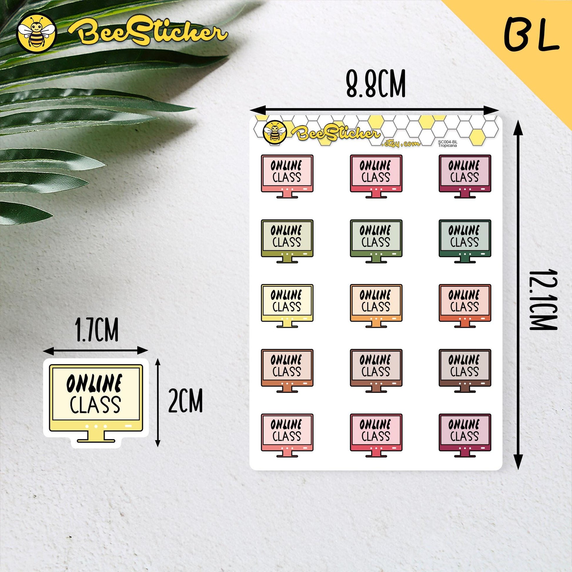 Online Class Planner Stickers | Choose from 2 fonts and multiple colors | Planner Stickers |SC004