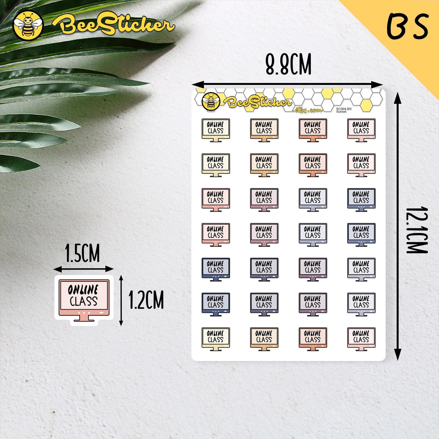 Online Class Planner Stickers | Choose from 2 fonts and multiple colors | Planner Stickers |SC004