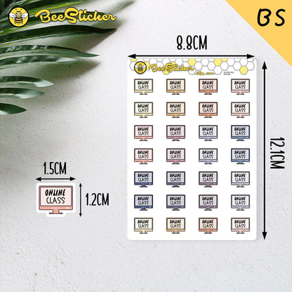 Online Class Planner Stickers | Choose from 2 fonts and multiple colors | Planner Stickers |SC004