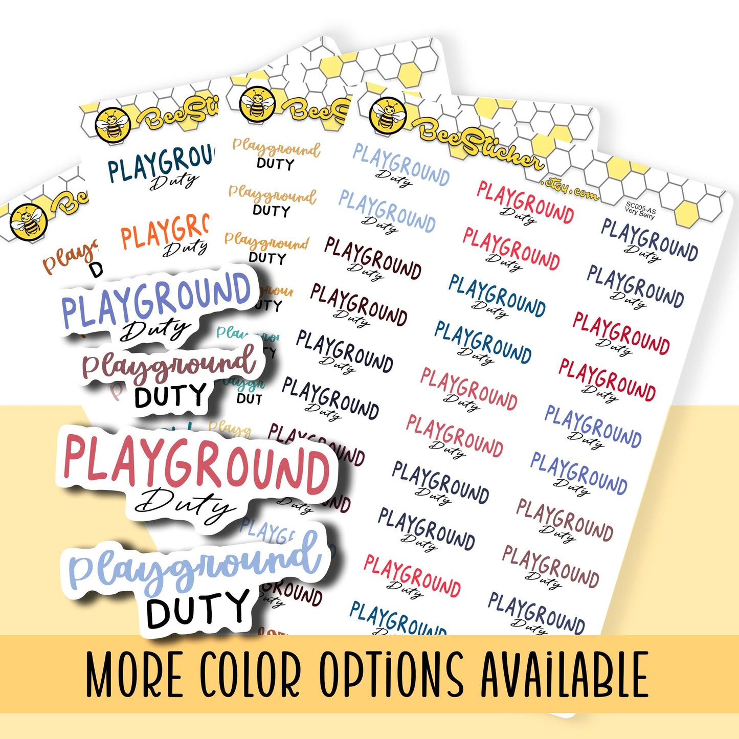 Playground Duty Planner Stickers | Choose from 2 fonts and multiple colors | Planner Stickers |SC005
