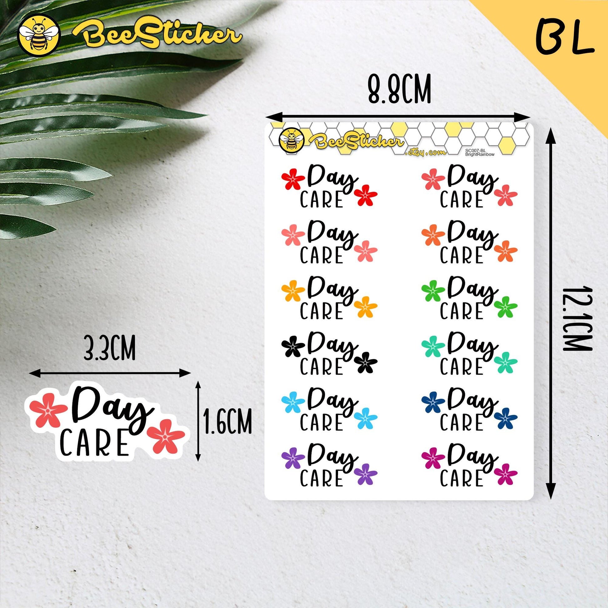 Day Care Planner Stickers | Choose from 2 fonts and multiple colors | Planner Stickers |SC007