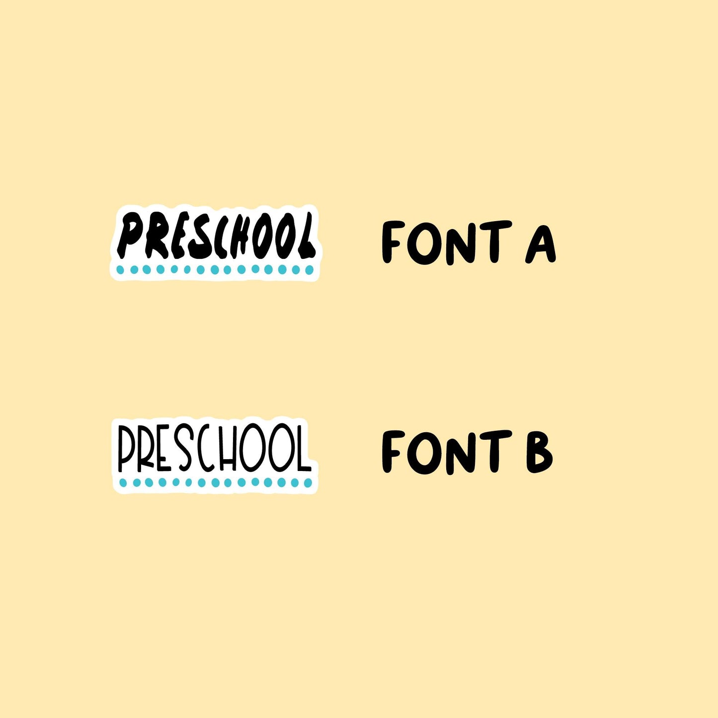 Preschool Planner Stickers | Choose from 2 fonts and multiple colors | Planner Stickers |SC012