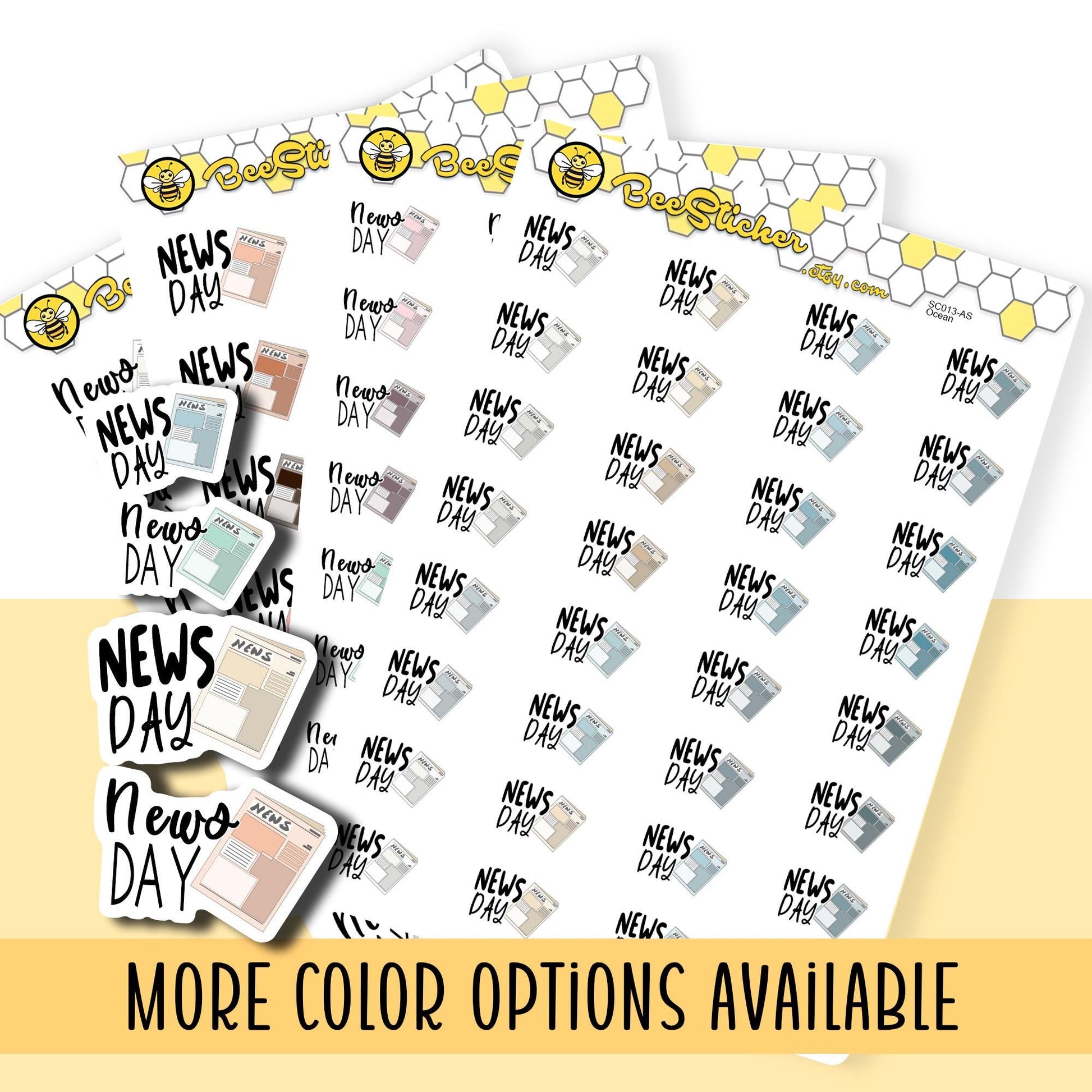 News Day Planner Stickers | Choose from 2 fonts and multiple colors | Planner Stickers |SC013