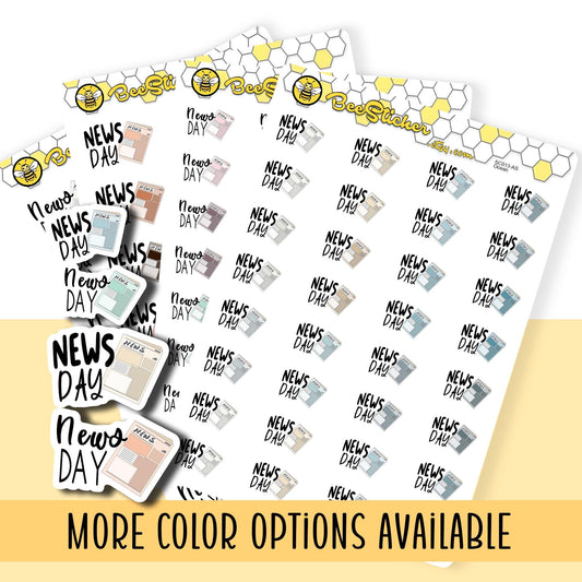 News Day Planner Stickers | Choose from 2 fonts and multiple colors | Planner Stickers |SC013
