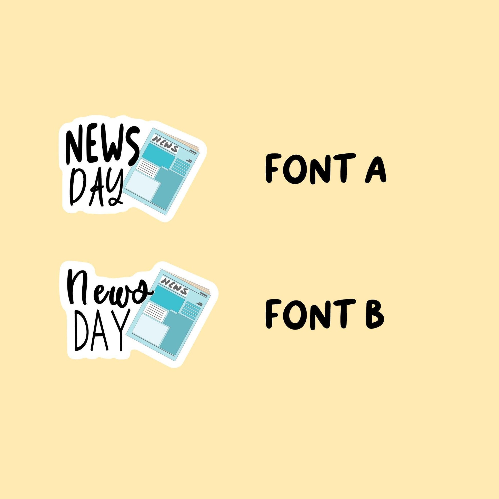 News Day Planner Stickers | Choose from 2 fonts and multiple colors | Planner Stickers |SC013