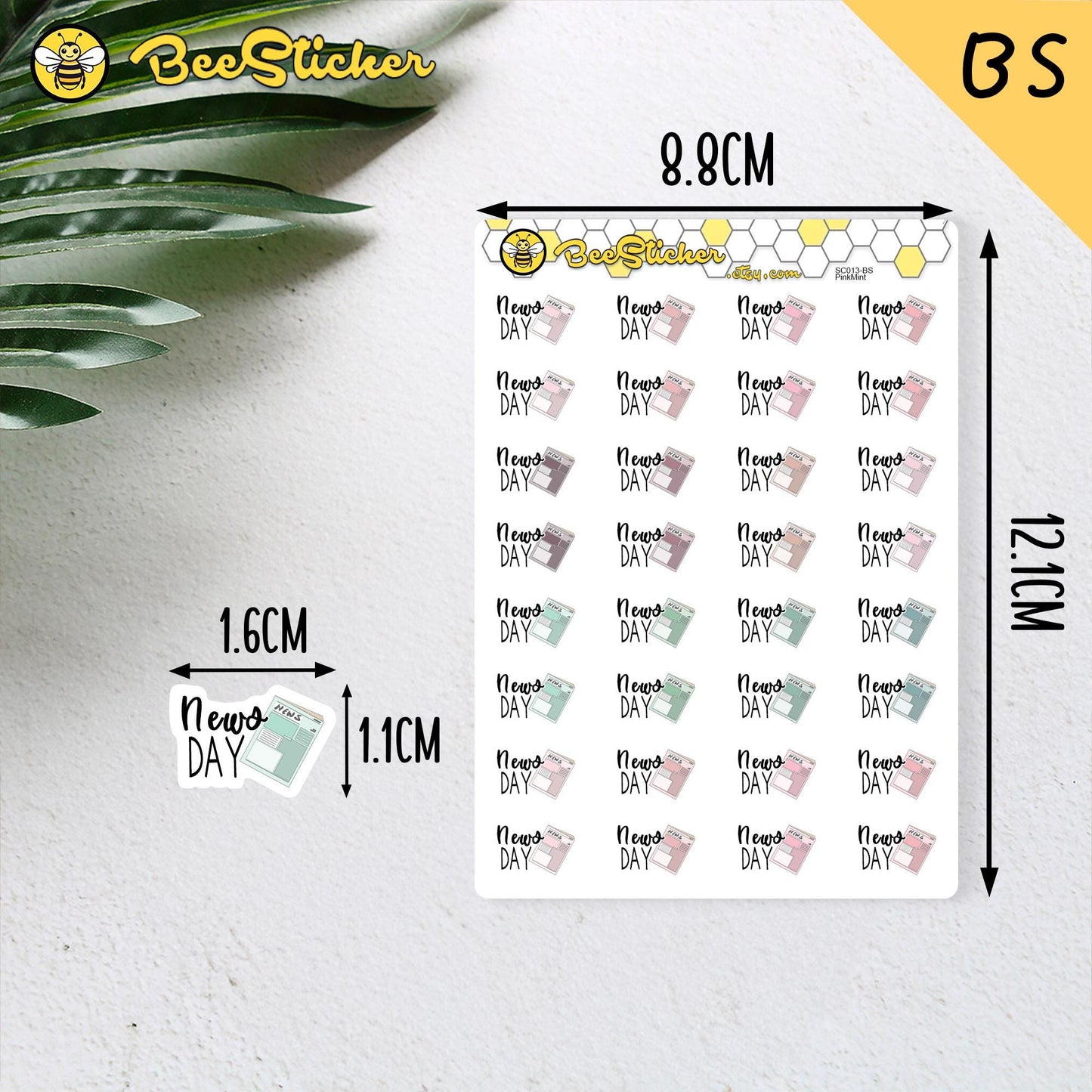 News Day Planner Stickers | Choose from 2 fonts and multiple colors | Planner Stickers |SC013