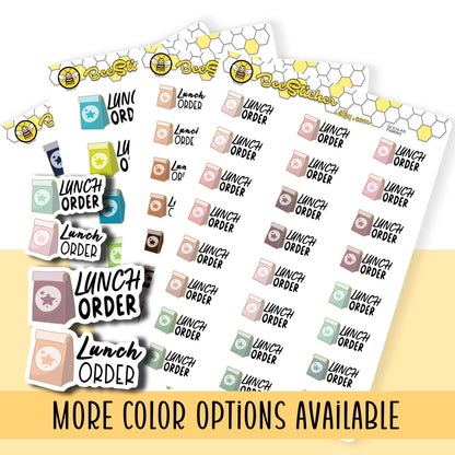 Lunch Order Planner Stickers | Choose from 2 fonts and multiple colors | Planner Stickers |SC014