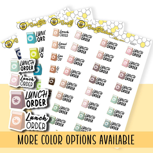 Lunch Order Planner Stickers | Choose from 2 fonts and multiple colors | Planner Stickers |SC014
