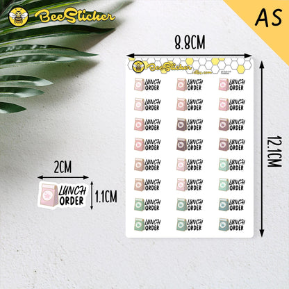 Lunch Order Planner Stickers | Choose from 2 fonts and multiple colors | Planner Stickers |SC014