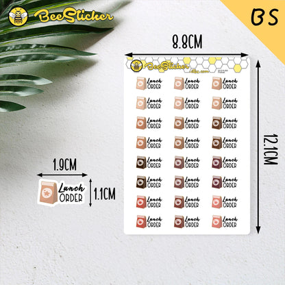 Lunch Order Planner Stickers | Choose from 2 fonts and multiple colors | Planner Stickers |SC014