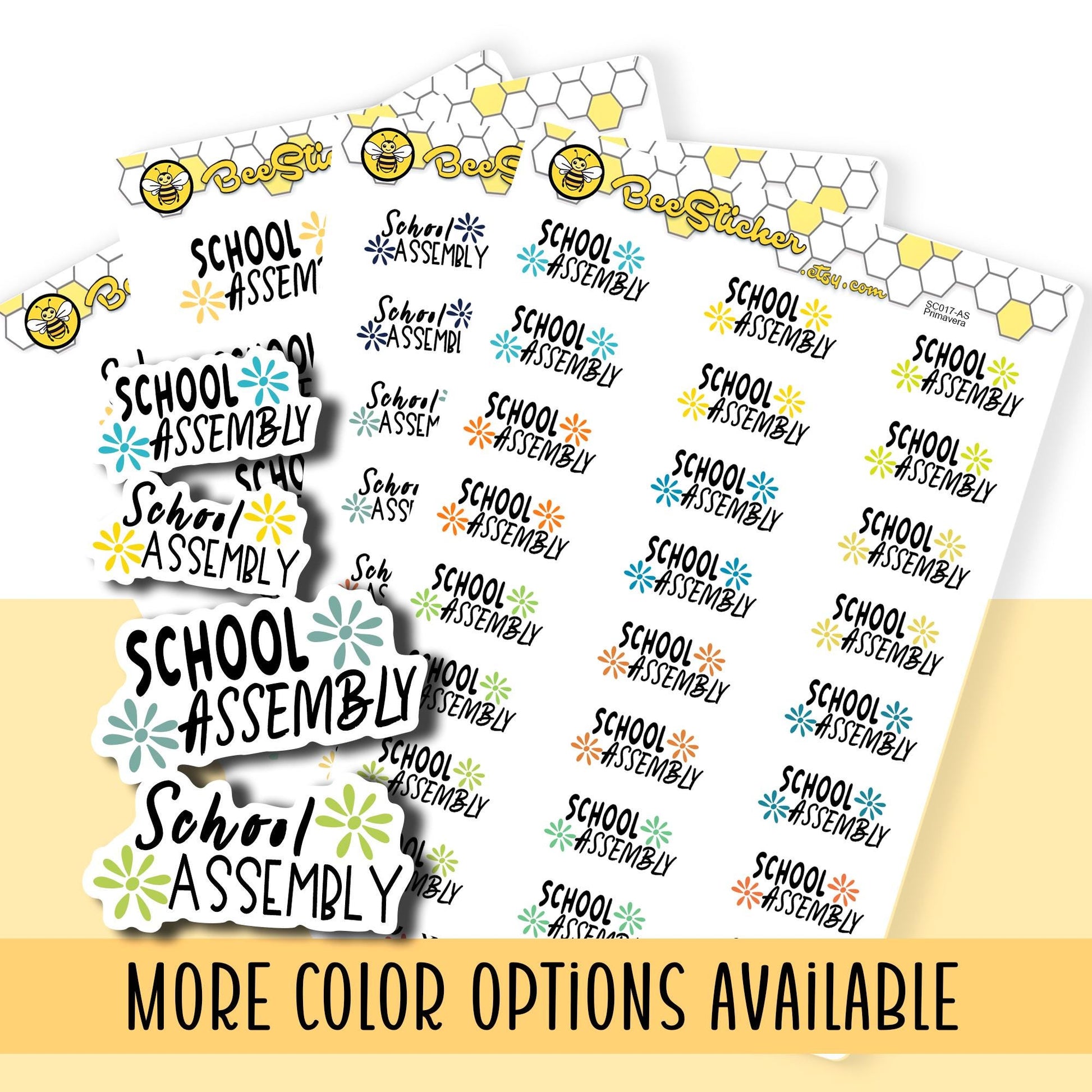 School Assembly Planner Stickers | Choose from 2 fonts and multiple colors | Planner Stickers |SC017