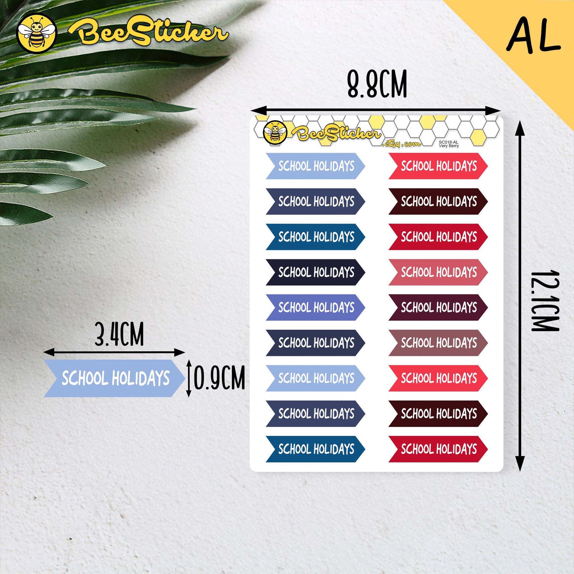 School Holidays Planner Stickers | Choose from 2 fonts and multiple colors | Planner Stickers |SC018