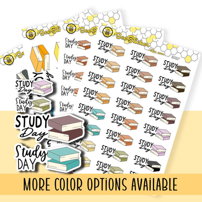 Study Day Planner Stickers | Choose from 2 fonts and multiple colors | Planner Stickers |SC019