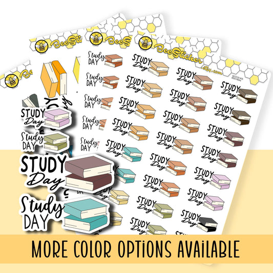 Study Day Planner Stickers | Choose from 2 fonts and multiple colors | Planner Stickers |SC019