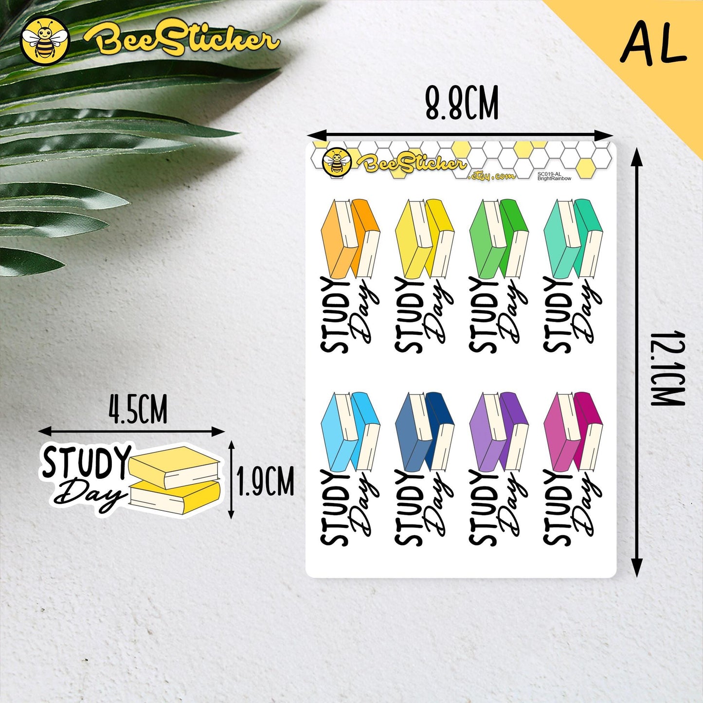 Study Day Planner Stickers | Choose from 2 fonts and multiple colors | Planner Stickers |SC019
