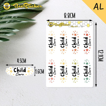 Child Care Planner Stickers | Choose from 2 fonts and multiple colors | Planner Stickers |SC020