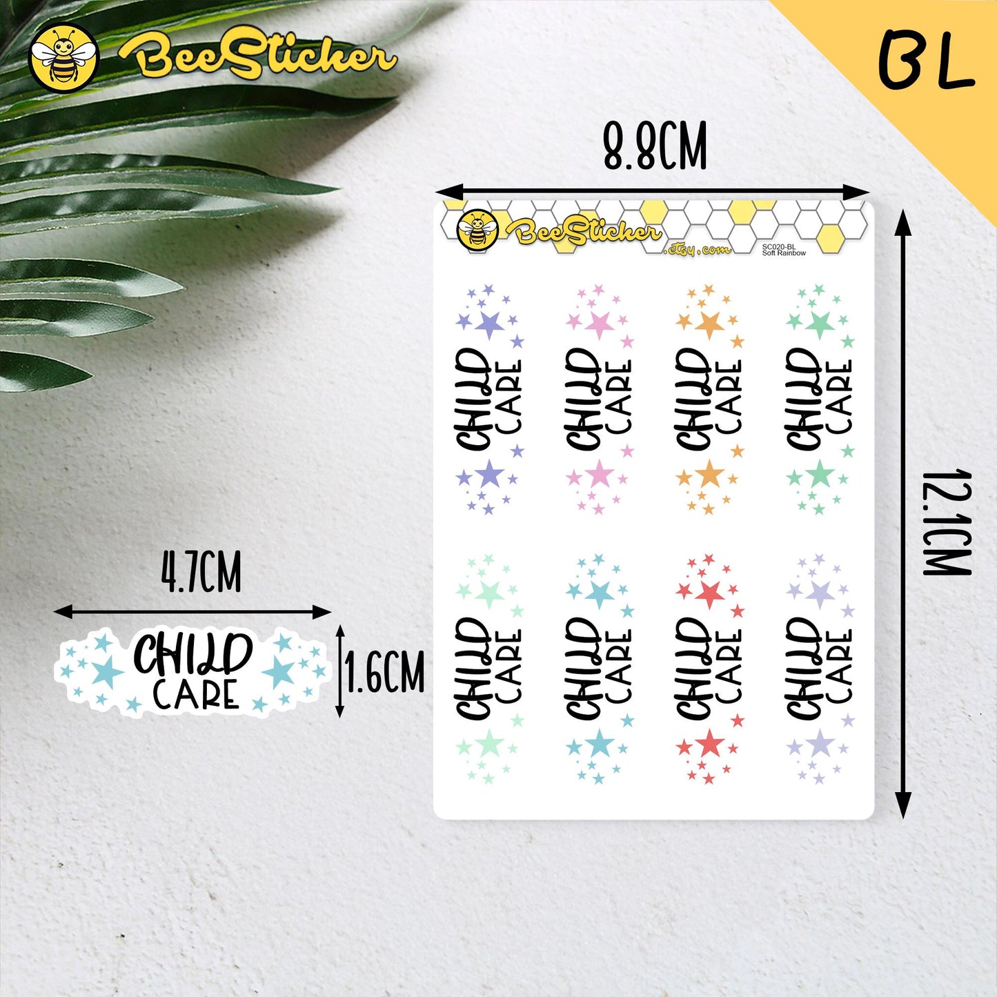 Child Care Planner Stickers | Choose from 2 fonts and multiple colors | Planner Stickers |SC020